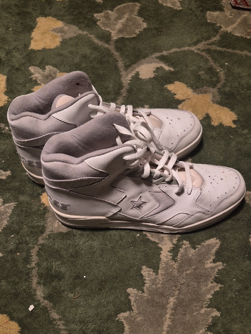 Converse White and Light Gray High-Top Sneakers